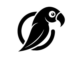 Obraz premium Solid black background perfect for presentations This is a completely black image parrot logo .