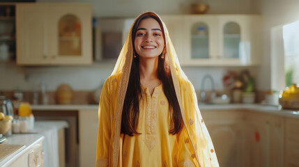 young beautiful indian woman in kurta pajama