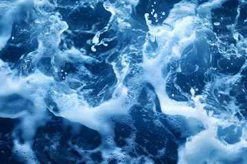 Fototapeta premium Sea waves, the texture of the water surface. View from above. Backgrounds for travel, peace and beauty of nature. Summer sea for a visual background