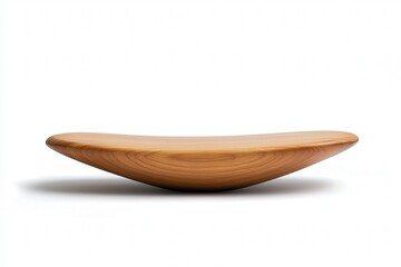 Fototapeta premium Minimalist wooden balance board on a white background.