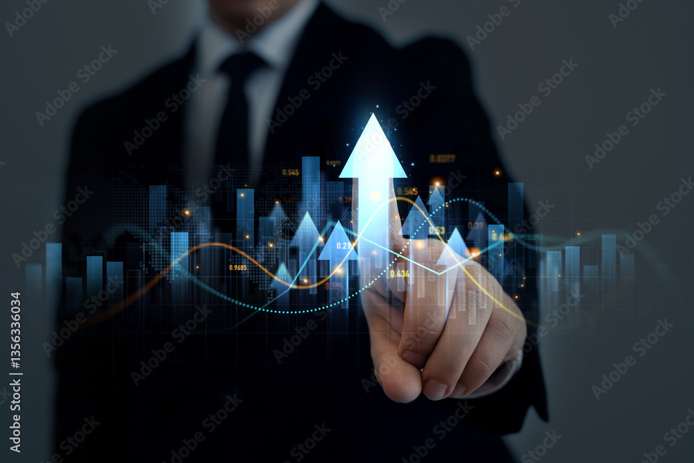 Poster Business development to success with growth graph chart.Increase chart arrow graph corporate business future growth 