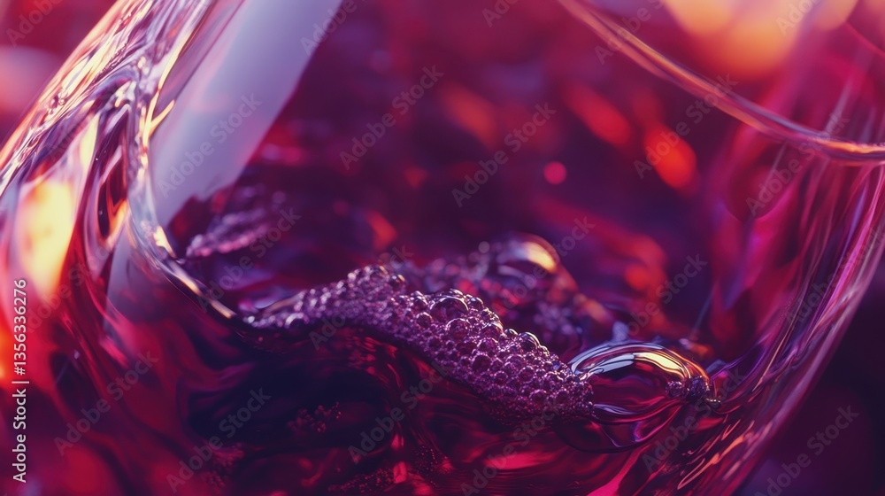 Poster a glimpse of ruby: capture the vibrant essence of ruby-red wine, swirled gently within a crystal gla