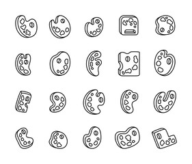 Artists palette with paint for drawing, painting, creativity, art projects, design, decoration, illustration, sketch, studio, supplies, artistic tools, professional work, education