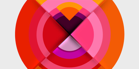 Obraz premium Target circle geometric abstract shapes. Vector Illustration For Wallpaper, Banner, Background, Card, Book Illustration, landing page