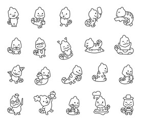 Chameleon character set featuring adorable cartoon animals expressing emotions, wearing accessories, and enjoying everyday moments for yours illustration and creative designs projects