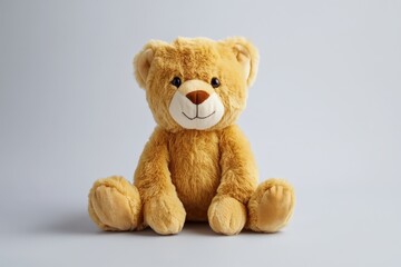 A cuddly and adorable soft toy teddy bear sitting comfortably