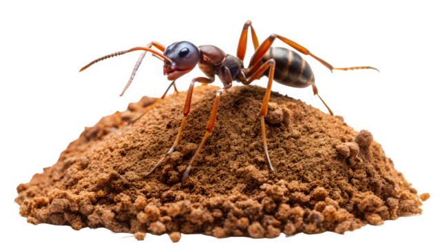 Ant on Dirt Pile – Transparent PNG Insect Illustration