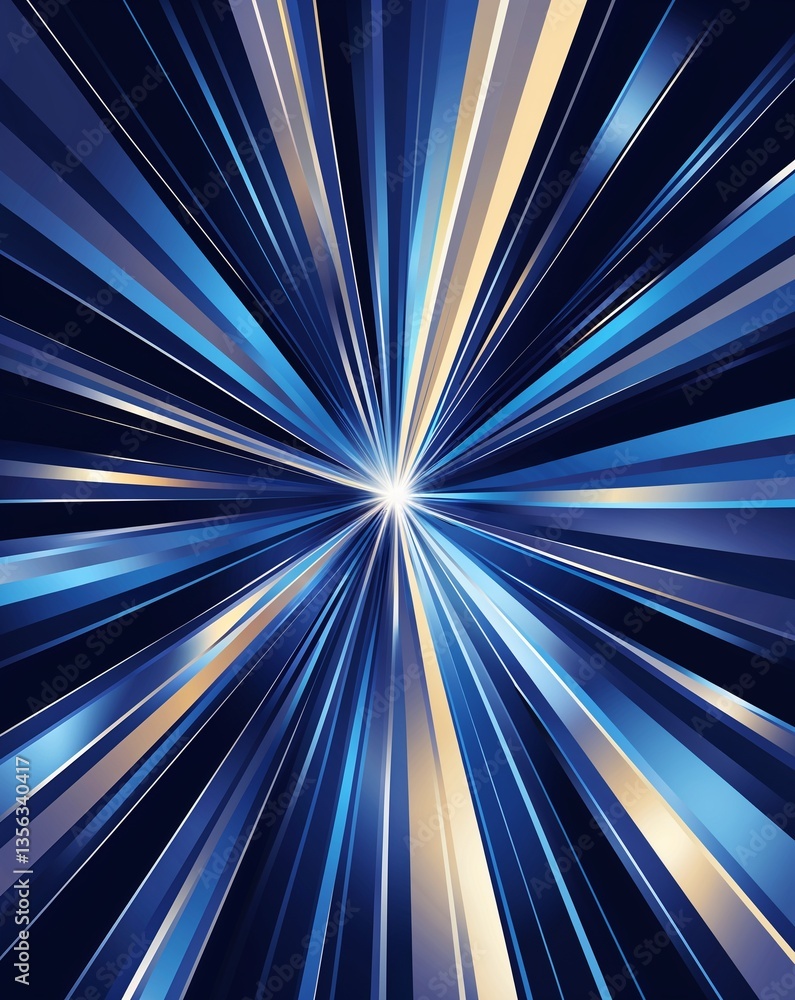 Poster blue with silver light color rays spectrum in dark abstract background for card or greeting template