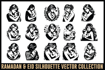 "Love in Outline – Minimalist Mother & Baby Design"