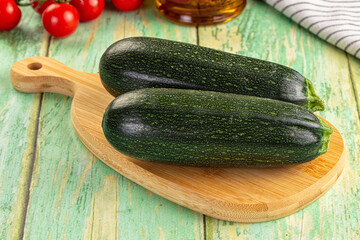 Young fresh raw green zucchini