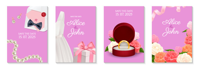 Cute Wedding Invitation Set