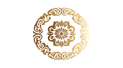 Asian and Chinese style elegant circular ornament featuring isolated  on white background