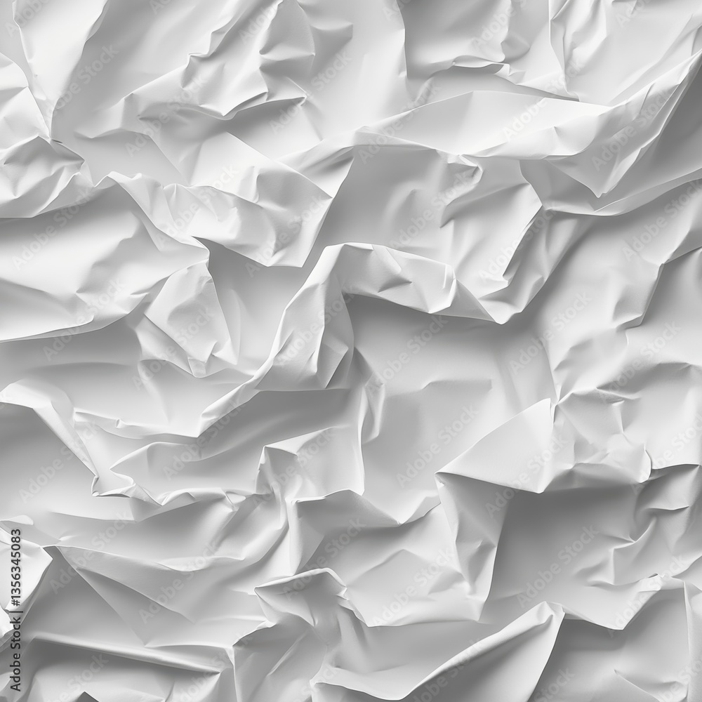 Poster wrinkled paper texture: a close-up of a crumpled paper texture, showcasing the intricate folds and s