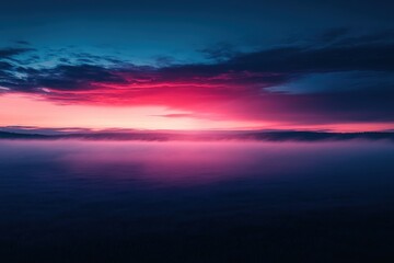 Fototapeta premium Sunset Serenity: The sky ablaze with hues of red and pink reflecting on the calm water, a moment of breathtaking beauty.
