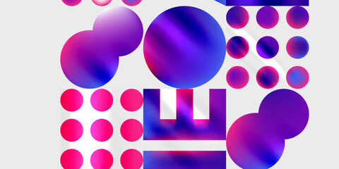 Simple shapes - circles, triangles, rectangles abstract background. Vector Illustration For Wallpaper, Banner, Background, Card, Book Illustration, landing page