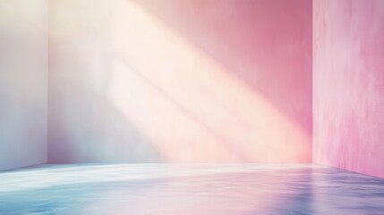 Abstract Empty Room Illuminated by Sunlight and Shadows