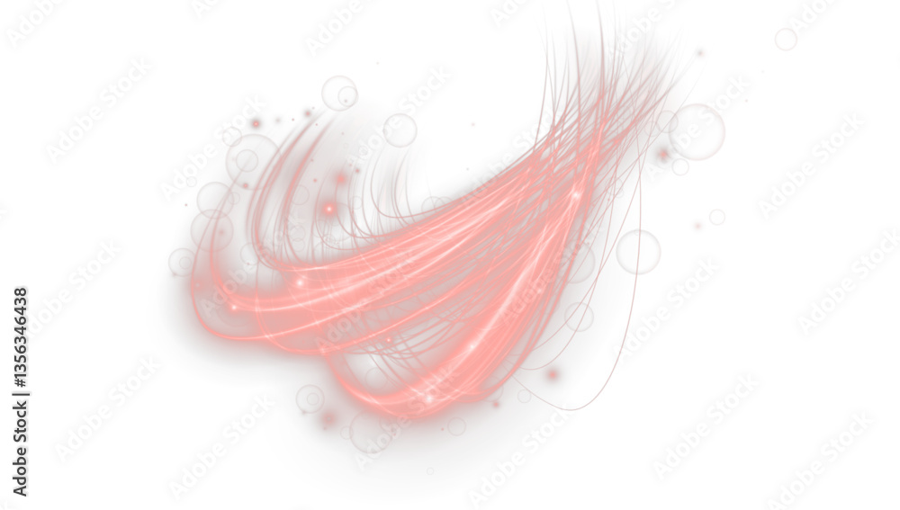 Poster dynamic red laser light effect with glowing stripes, racing curves, and futuristic speed motion. per