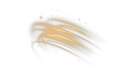 Futuristic golden wave lines with sparkling glows and dynamic motion. Bright neon streaks in abstract style, perfect for luxury, festive, or high-tech energy-themed designs. png