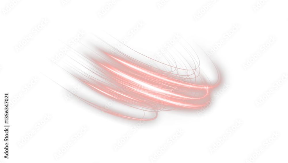 Poster dynamic red laser light effect with glowing stripes, racing curves, and futuristic speed motion. per
