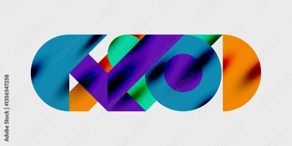 Poster Vibrant abstract background circles with smooth gradients, creating a dynamic and modern design. Ideal for creative, tech, or contemporary-themed projects