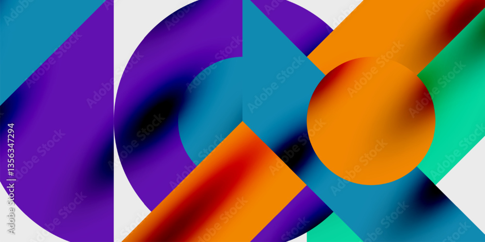 Poster vibrant abstract background circles with smooth gradients, creating a dynamic and modern design. ide