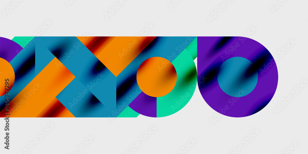 Wall mural vibrant abstract background circles with smooth gradients, creating a dynamic and modern design. ide