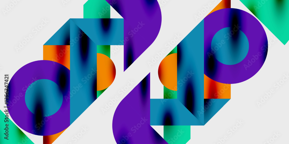 Poster Vibrant abstract background circles with smooth gradients, creating a dynamic and modern design. Ideal for creative, tech, or contemporary-themed projects