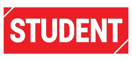STUDENT text written on red stamp sign.