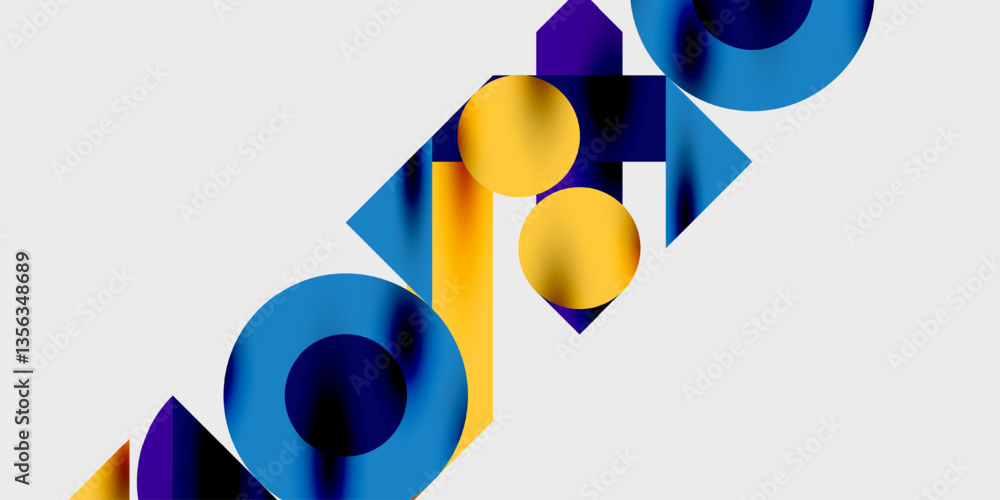 Poster vibrant abstract background circles with smooth gradients, creating a dynamic and modern design. ide