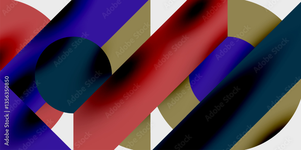 Poster Vibrant abstract background circles with smooth gradients, creating a dynamic and modern design. Ideal for creative, tech, or contemporary-themed projects