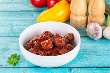Minced meef meatball with tomato sauce