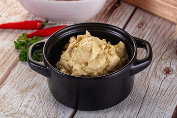 Natural organic homemade chickpea hummus