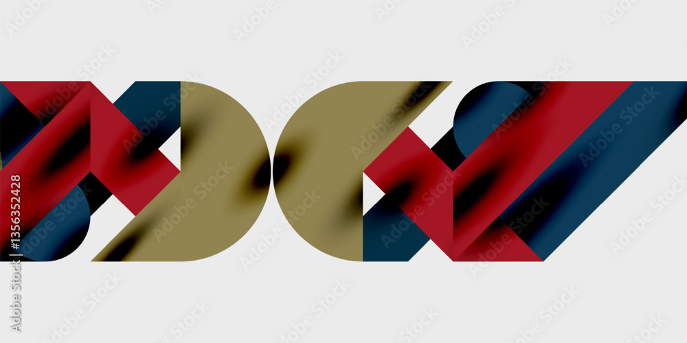 Aufkleber Modern abstract background featuring circles, lines, and triangles in a dynamic geometric composition. Perfect for stylish, tech, or creative-themed designs