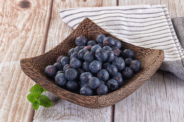 Raw ripe sweet and juicy blueberry