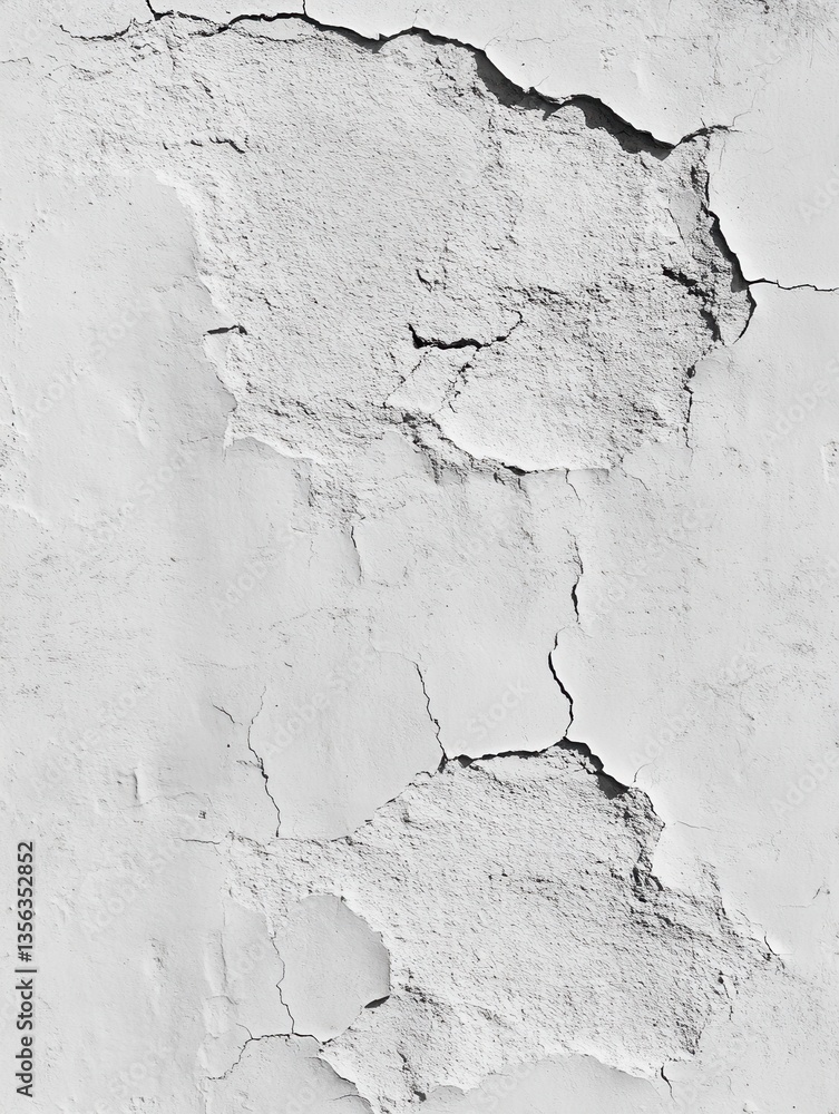 Poster abstract weathered white wall texture with cracked paint creating a distressed and aged background f