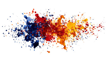 abstract modern art painting with chaotic splashing isolated on white background