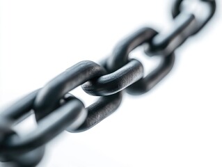 Fototapeta premium Close-up chain links on white background