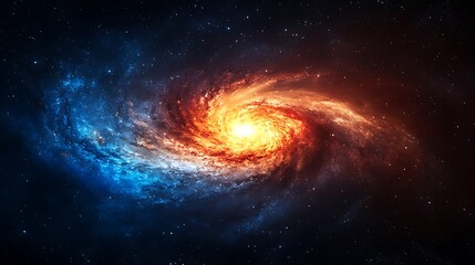 Fototapeta premium Stellar explosion supernova phenomenon Swirling galaxy with vibrant colors against a starry background.