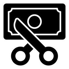Cutting Budget Icon. Glyph Icon