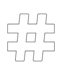 Hashtag icon with thin outline