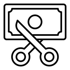 Budget Cuts Icon. Line Icon