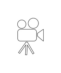 Video camera icon with thin outline