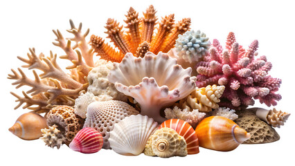 Exquisite Seashells & Corals Collection &ndash; Transparent PNG Marine Art