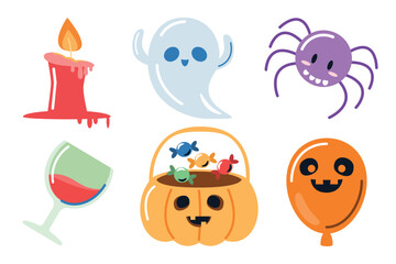 Cute Halloween Elements Vector Set