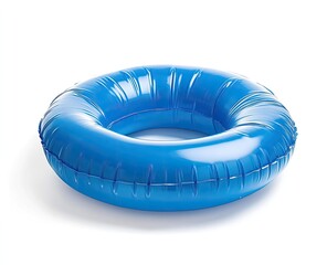 Inflatable pool ring, vibrant blue