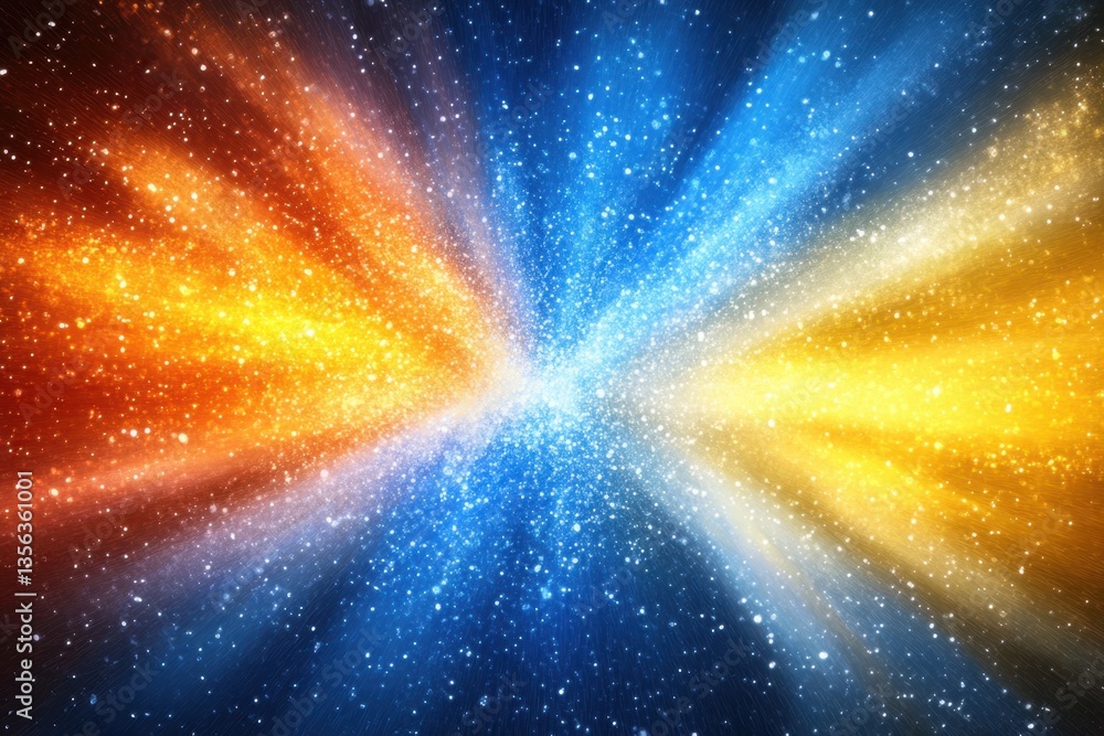 Aufkleber abstract cosmic explosion of vibrant colors creating a dynamic burst of energy in a celestial style 