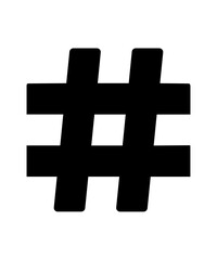 Hashtag icon filled with black