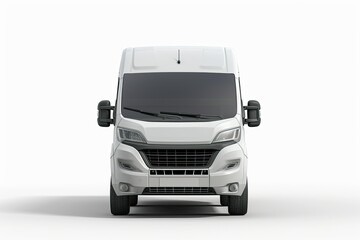 Detailed Color Image of Mockup of a Front Van Isolated on White Background