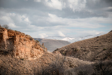 mountain landscape with clouds
