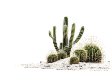 Hardy cactus plants thriving in the harsh desert environment.